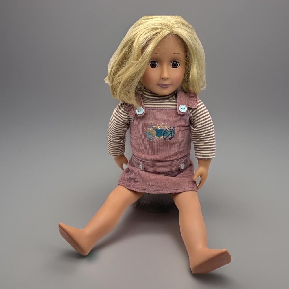 Battat‎ Doll W/ Purple Dress Blonde Hair Brown Eyes